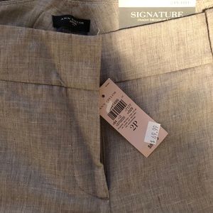 Cream, Linen Dress Pants.